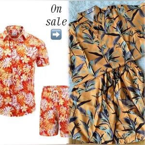 New men’s floral shorts sets for men